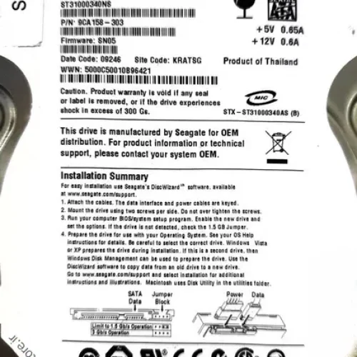 ST3100340NS 1000Gbytes S/N 9QJ30GRB