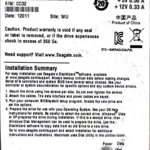 ST1000DL002 1000GB S/N W1V0KCAK