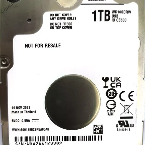 WD10SDRW-11AOXS1 1TB S/N:WXA41KVV92