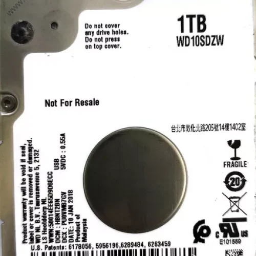 WD10SDZW-11UMGS0 1TB S/N:WXJ1AB7PVTVF