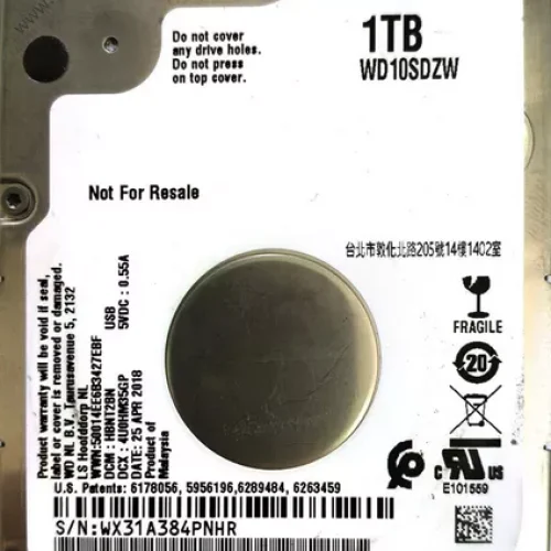 WD10SDZW-11UMGS0 1TB S/N:WX31A384PNHR