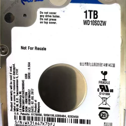 WD10SDZW-11UMGS0 1TB S/N:WX31A47K7DFJ